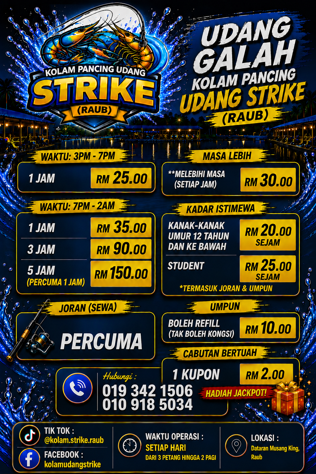 Kolam pancing Kolam Pancing Udang Strike